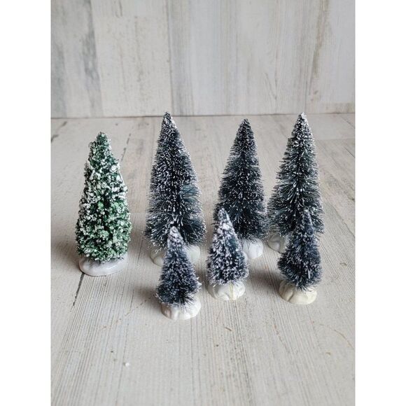 Vintage Lemax pine tree Snow set village accessory xmas - Picture 1 of 6